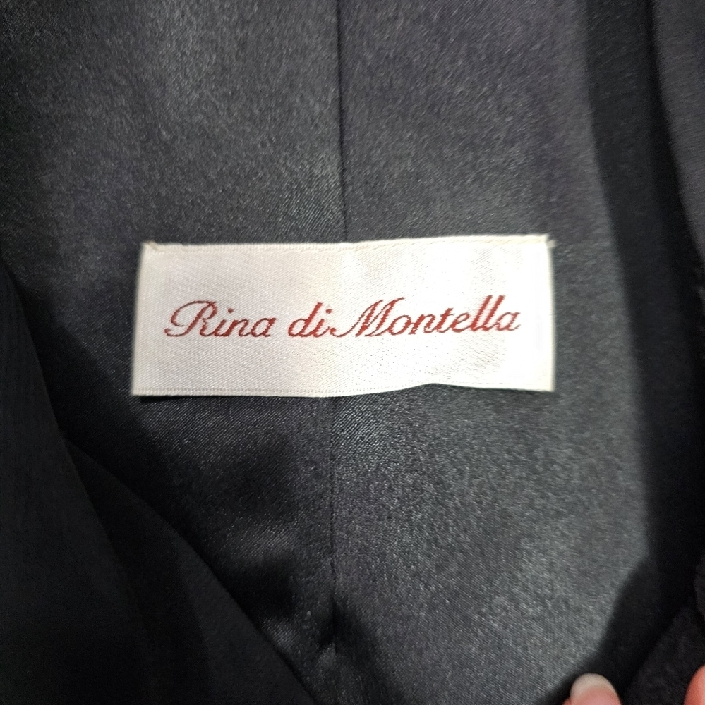 Vintage Rina diMontella black floral embossed jacket with ruffled lapel - Picture 6 of 8